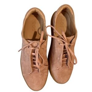 COS Women's Suede Leather Blush Pink Lace Up Casual Sneakers Shoes